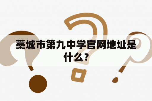 藁城市第九中学官网地址是什么？