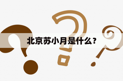 北京苏小月是什么？