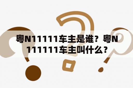 粤N11111车主是谁？粤N111111车主叫什么？