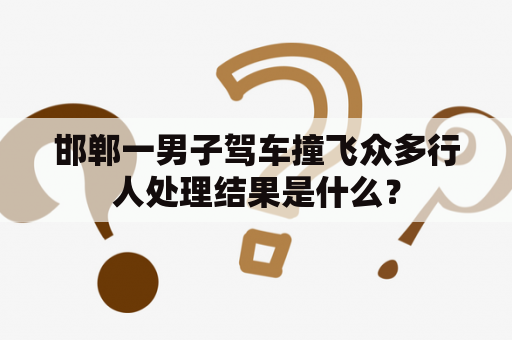 邯郸一男子驾车撞飞众多行人处理结果是什么？