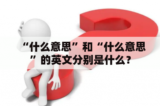 “什么意思”和“什么意思”的英文分别是什么？