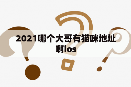 2021哪个大哥有猫咪地址啊ios