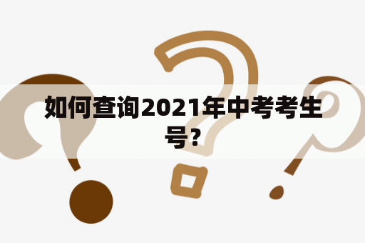 如何查询2021年中考考生号？