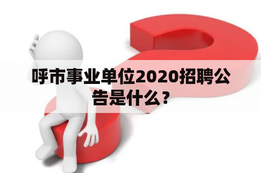 呼市事业单位2020招聘公告是什么？