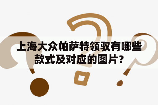 上海大众帕萨特领驭有哪些款式及对应的图片？